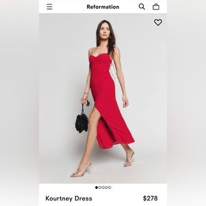 Reformation Kourtney Dress, Cherry, Size 4